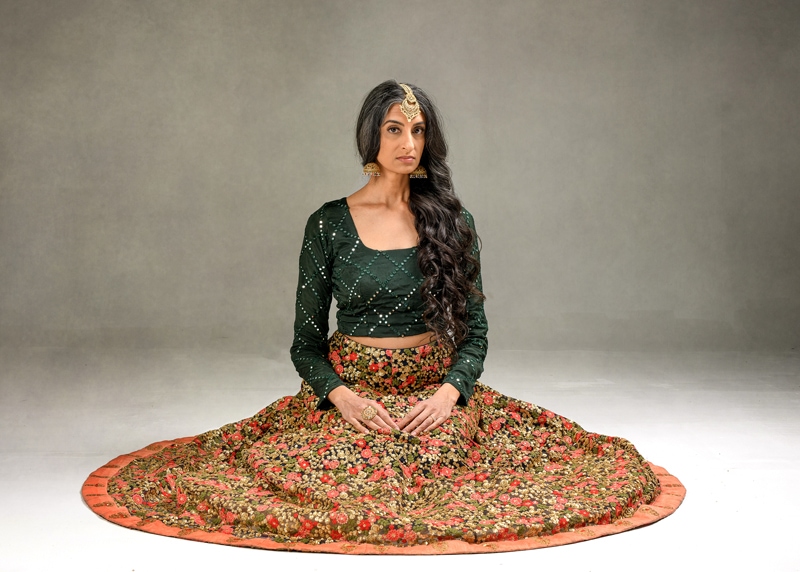 portrait, studio portrait, sari, indian,